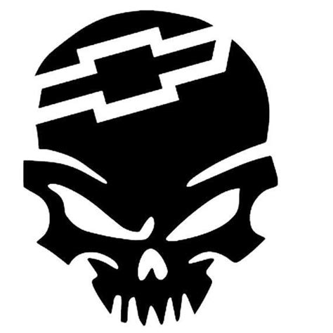 badass chevy logos - Google Search | Skull decal, Skull stencil, Chevy ...