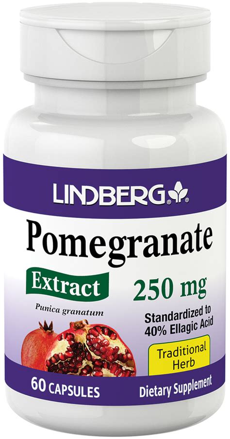 Pomegranate Standardized Extract, 250 mg, 60 Capsules | PipingRock Health Products