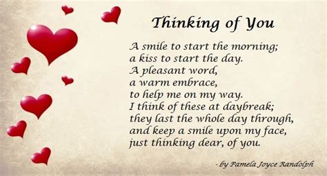 "Thinking of You" and original love poem by Pamela Joyce Randolph ...