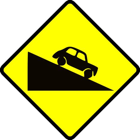 Free vector graphic: Road Sign, Caution, Steep, Slope - Free Image on ...