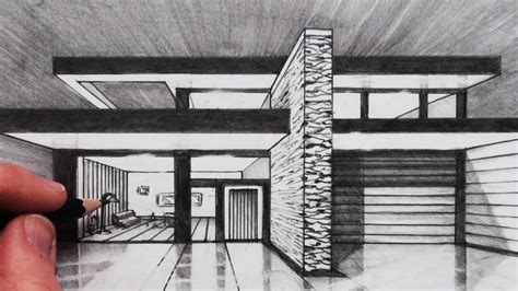 How to Draw a House in 1-Point Perspective: Vanishing Point