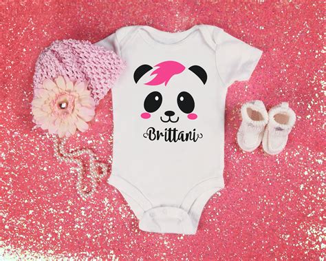 Personalized Name Panda Bear Funny Newborn Baby Girl Boy | Etsy