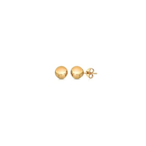 6mm Gold Ball Stud Earrings