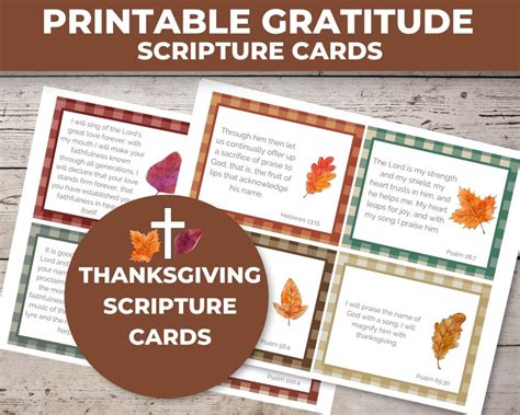 Thanksgiving Scripture Cards, Thanksgiving Bible Verses, Gratitude Cards Printable, Thanksgiving ...