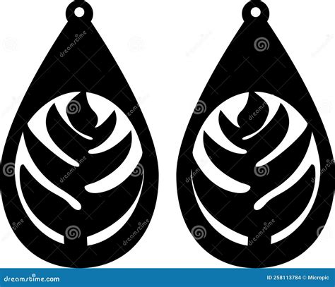 Beautigul Earrings Tear Drop Shape Earrings Template Svg Vector Cutfile For Cricut And ...