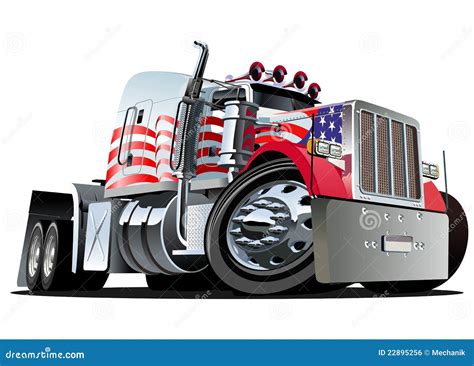 Vector Cartoon Semi Truck Royalty Free Stock Image - Image: 22895256