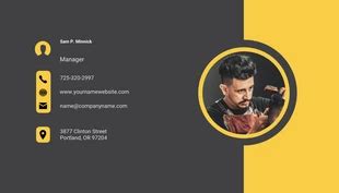 Black and Yellow Professional Business Card Barber - Venngage