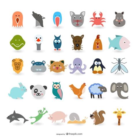 Free Vector | Animals with big head