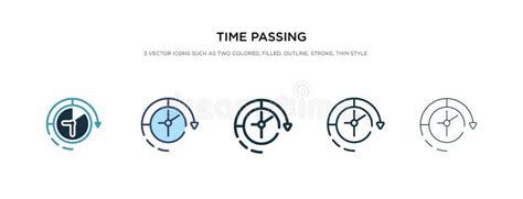 Time Passing Icon in Different Style Vector Illustration. Two Colored ...