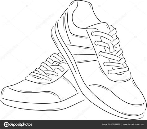 Drawing Two Women's Sports Shoes Which Built Top Each Other Stock Vector by ©zabroda 476159960