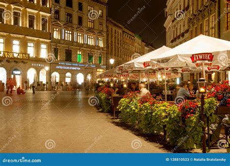 Main Square Cafes in Krakow Editorial Stock Photo - Image of cafe ...