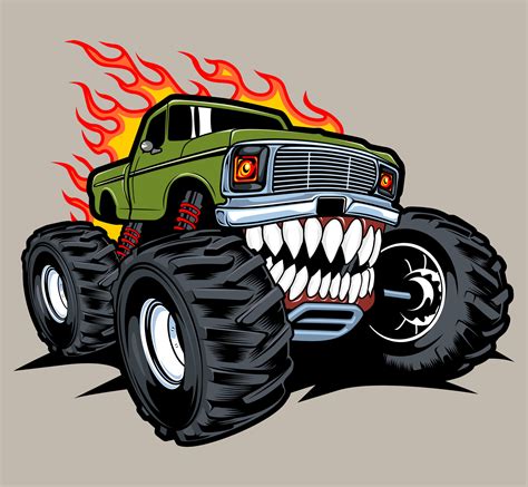 monster truck vector logo design inspiration, Design element for logo, poster, card, banner ...