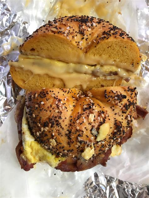 Bacon egg and cheese on an egg everything bagel | Everything bagel ...