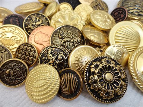 50 Vintage Metal Buttons Gold Button Destash Buy 5 by AddVintage