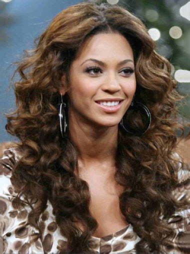 Brown Long Curly Without Bangs Full Lace 20" Beyonce Wigs | Long curly hair, Curls for long hair ...