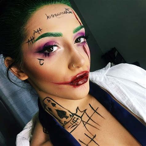 Joker Halloween Makeup Look for Women