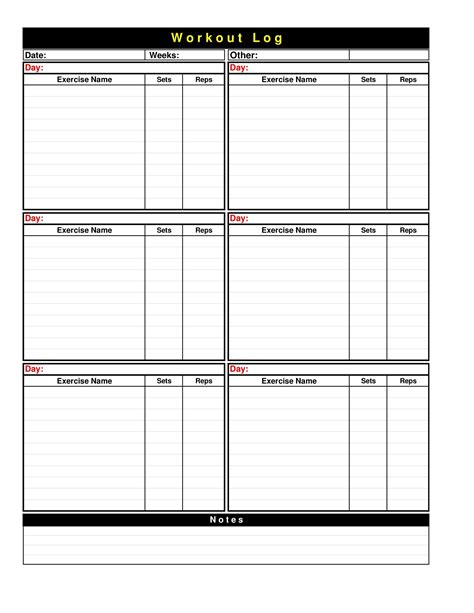 Daily Workout Tracker Printable