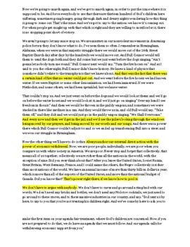 Reading and Questions: MLK Jr.'s "I've Been to the Mountaintop" Speech