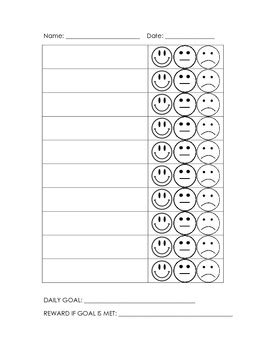 Smiley Face Behavior Chart Template