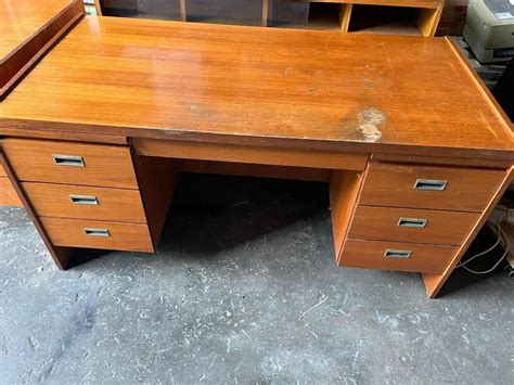 5ft Solid Wood Office Table Manager Drawer Vintage, Furniture & Home ...