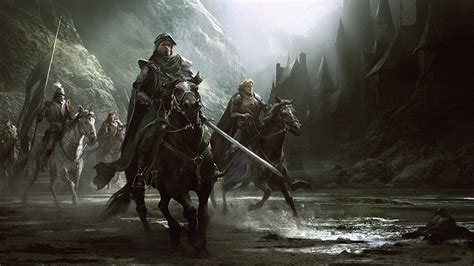 Desktop Wallpapers Armor horse Knight Swords warrior Fantasy