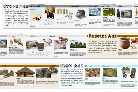 Buy Stone Age, Bronze Age and Iron Age Prehistoric History Timeline - Printed on Vinyl - 15 x ...