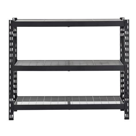 Husky 3-Shelf Welded Steel Garage Storage Shelving Unit with Wire Deck in Black | The Home Depot ...