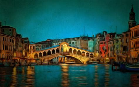 The Rialto Bridge Painting by Mario Carini - Fine Art America