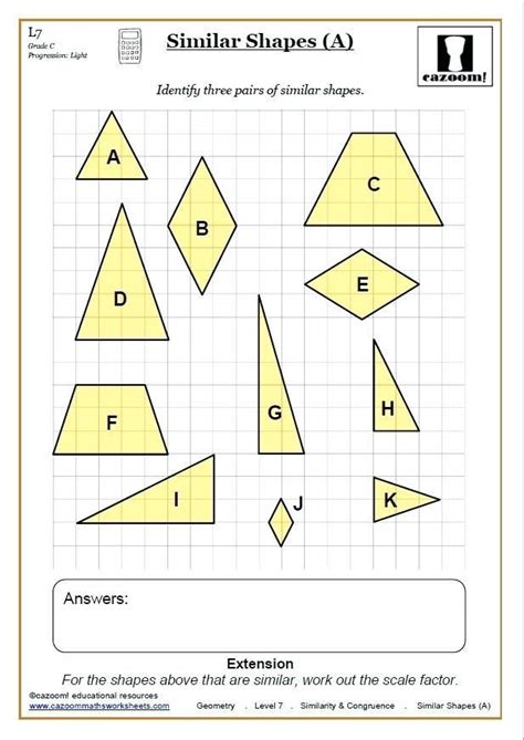 Congruent And Similar Shapes Worksheet