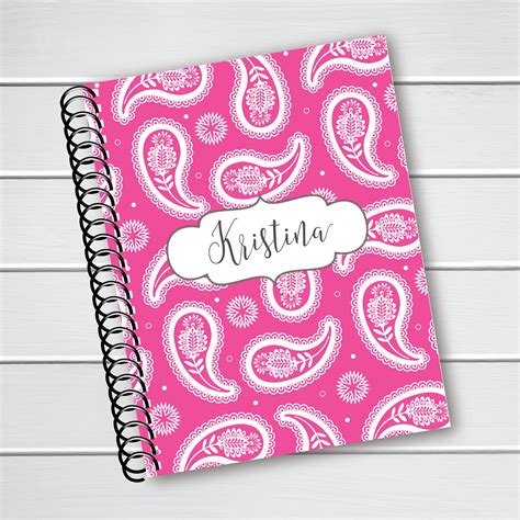 Personalized Notebook Name and Paisley Design Coil Notebook