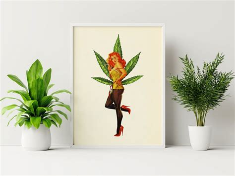 Cannabis Girl 14 weed Art, Weed Poster, Marijuana Art, Pinup Art, Pin ...