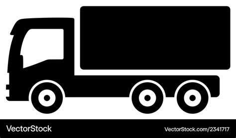 Black lorry silhouette Royalty Free Vector Image