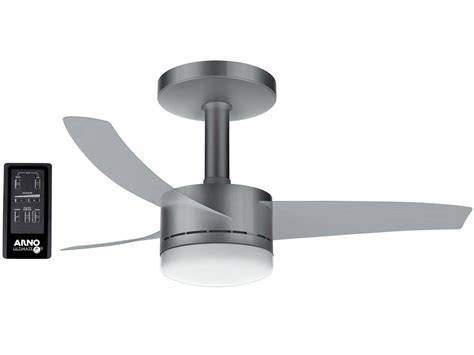 Ventilador de Teto com Controle Remoto Arno - Ultimate Silver 3 Pás 6 Velocidades Prata Fosco ...