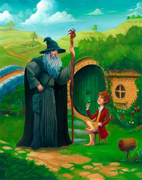 Gandalf Meets Bilbo - Nicholas Jackson Illustration