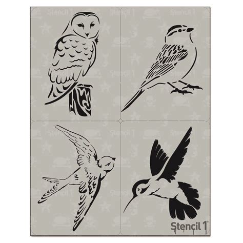 Birds Detailed 4-Pack | Stencil 1