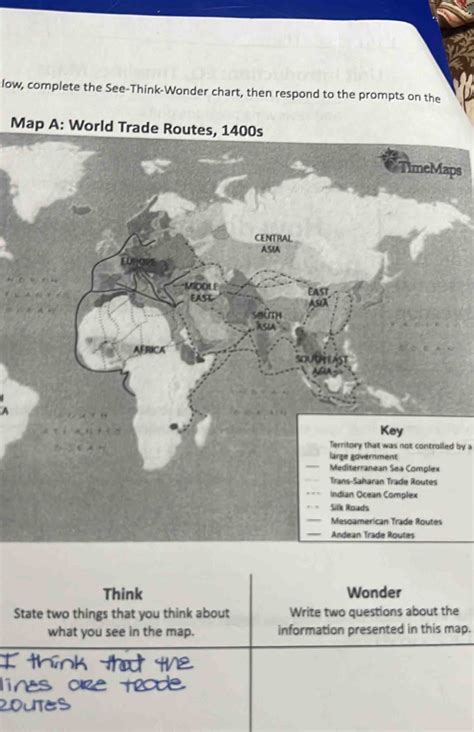 Solved: low, complete the See-Think-Wonder chart, then respond to the prompts on the Map A ...