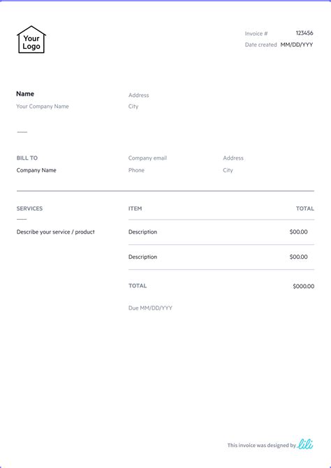 Free Excel Invoice Templates | Lili