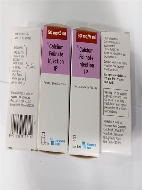 Fresenius Kabi India Pvt.ltd. Calcium Folinate Injection, Packaging ...