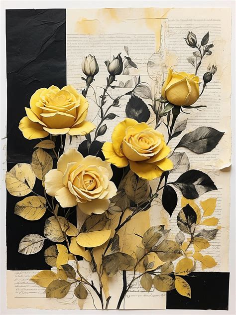 Yellow Roses Journal Page Art Free Stock Photo - Public Domain Pictures