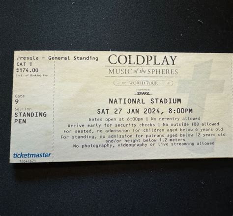 Coldplay Concert Tickets January 27th 2024, Tickets & Vouchers, Event ...