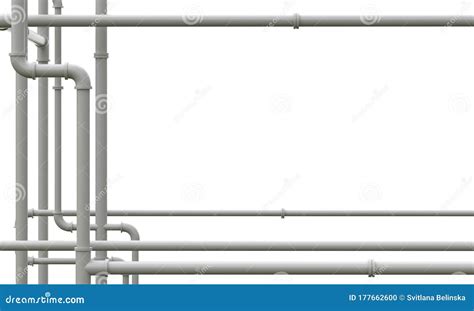 Plumbing Pipes on White Background 3d Illustration Stock Illustration ...