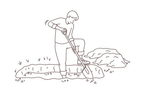 Young Man Digging Grave, Outline, Young, Funeral PNG and Vector with ...