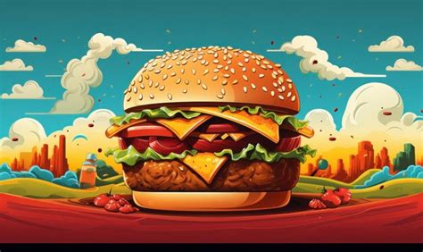 Premium AI Image | Hamburger Advertising Background For Social Media ...