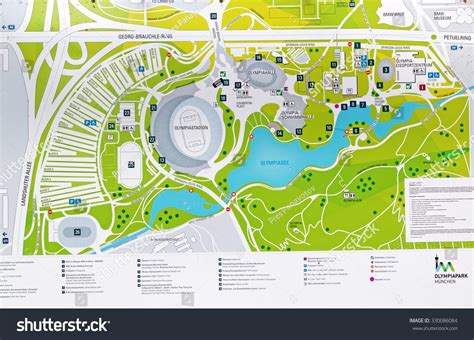 Munich olympic park map - Map of munich olympic park (Bavaria - Germany)