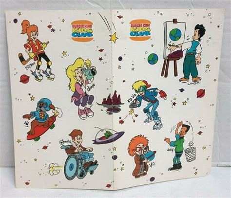 Vintage 1990's Burger King Kids Club Promo Sticker Sheet Kids Meal ...