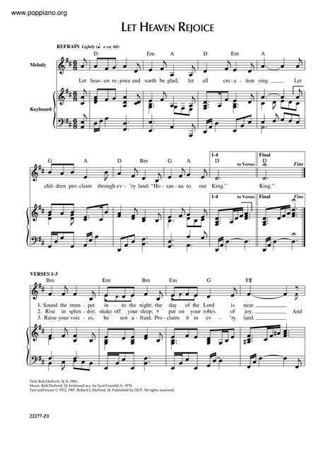 Hymn-Let Heaven Rejoice Sheet Music pdf, - Free Score Download ★