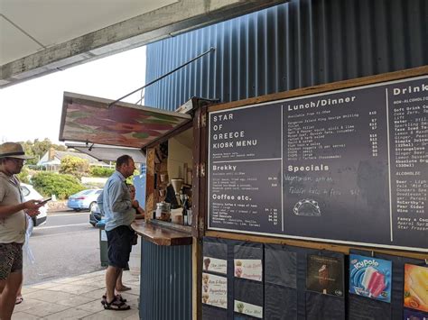 Menu at Star of Greece restaurant, Port Willunga