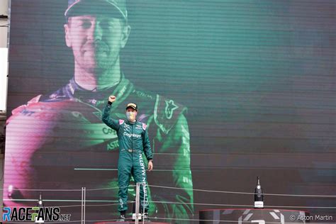 Sebastian Vettel, Aston Martin, 2nd position, on the podium · RaceFans