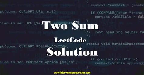 Two Sum LeetCode Solution In C#