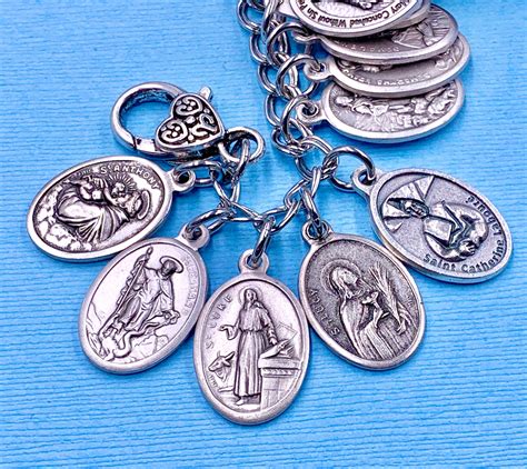 32 Medals Catholic Saint Bracelet Holy Trinity Francis Anthony | Etsy